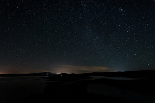Night photography in the Pantano de Alcantara. Extremadura. Spain.