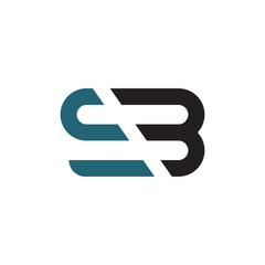 Initial Letter S and B Logo. Initial SB Letter Blue and Black Geometric Unique attractive creative. Design Vector Illustration.