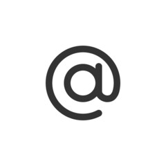 @ Button Sign. Containing At, Address Sign, Arobase, Arroba and Email Address Related Glyph Icon Vector Illustration.