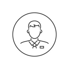 Business man related vector glyph icon. Male face silhouette with office suit and tie. User avatar profile. Employee sign. Vector illustration.