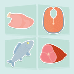meats icon set