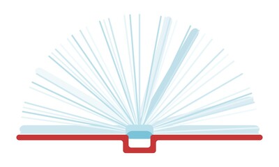 open book with white sheets. illustration flat new