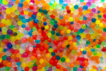 colored orbiz, balls.  Many multicolored orbits, helium balls
