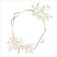 金色の花の装飾フレーム