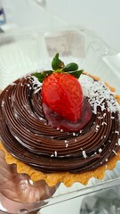 chocolate cake with strawberries