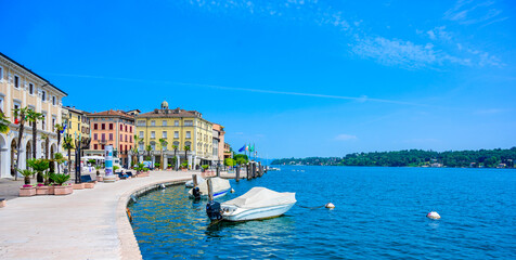 Salò - beautiful village at lake Garda, Italy - touristic travel destination - obrazy, fototapety, plakaty