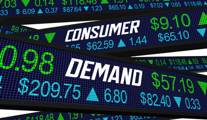 Consumer Demand Stock Market Performance Sales Earnings Rising 3d Illustration