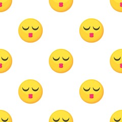Kissing smiley pattern seamless background texture repeat wallpaper geometric vector