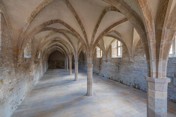 Fototapeta na wymiar Cluny, France - 08 28 2021: View of the sanctuary and the altar of the Cluny abbey