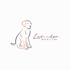 Labrador dog silhouette logo on white background - 462500722