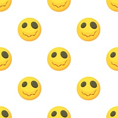 Sleepy smiley pattern seamless background texture repeat wallpaper geometric vector