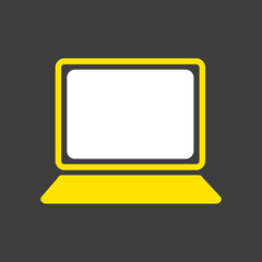 Laptop vector icon isolated on the white