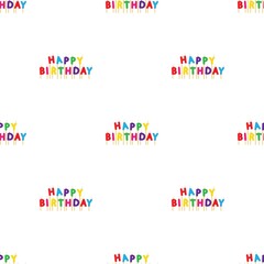 Colorful Happy Birthday candles pattern seamless background texture repeat wallpaper geometric vector