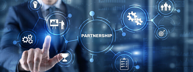 Fototapeta na wymiar Partnership of companies. Collaboration. Business Technology Internet concept