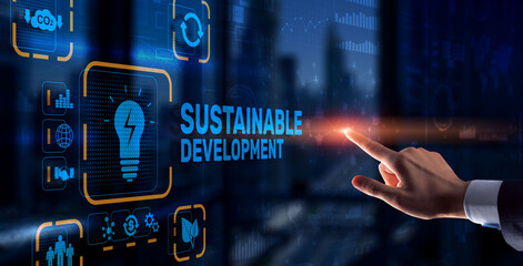 Sustainable Balanced Development. Balance between nature and science