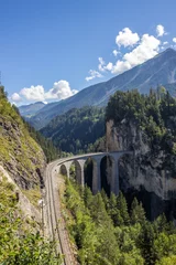 Papier Peint photo Viaduc de Landwasser Landwasser railway viaduct in Switzerland in Alps
