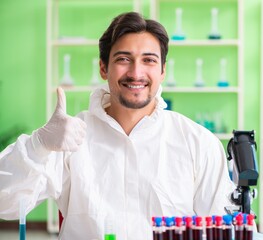 Chemist working in the lab on new experiment