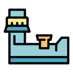 Drilling lathe icon. Outline drilling lathe vector icon color flat isolated