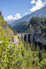 Papier Peint photo Viaduc de Landwasser Landwasser railway viaduct in Switzerland in Alps