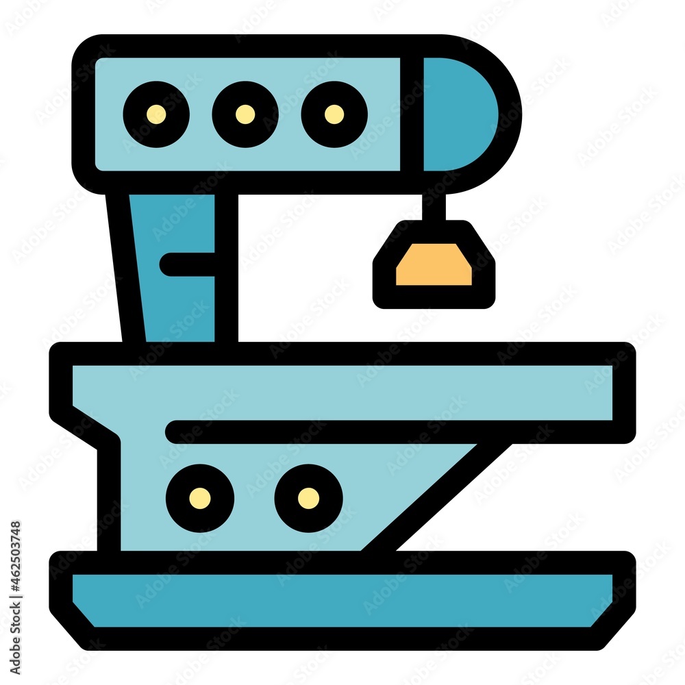 Poster cnc lathe icon. outline cnc lathe vector icon color flat isolated