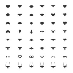 A set of simple noses for cats, dogs or other animals. Mammal body part, an element for your work on cute pets. Isolated vector illustration.