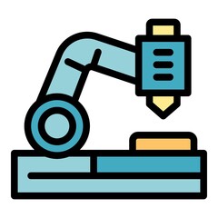 Fototapeta premium Cutter lathe icon. Outline cutter lathe vector icon color flat isolated