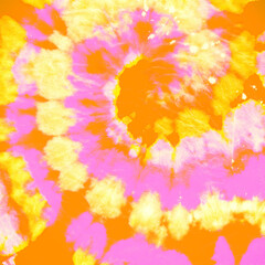 Fototapeta na wymiar Swirl Cool Dress. Artistic Background. Color Roll. Abstract Dye. Hippie Spiral Patterns. Yellow Batik Print. Tie-Dye Art Kaleidoscope. Watercolor Ink Texture. Orange Circle Abstract Dye.