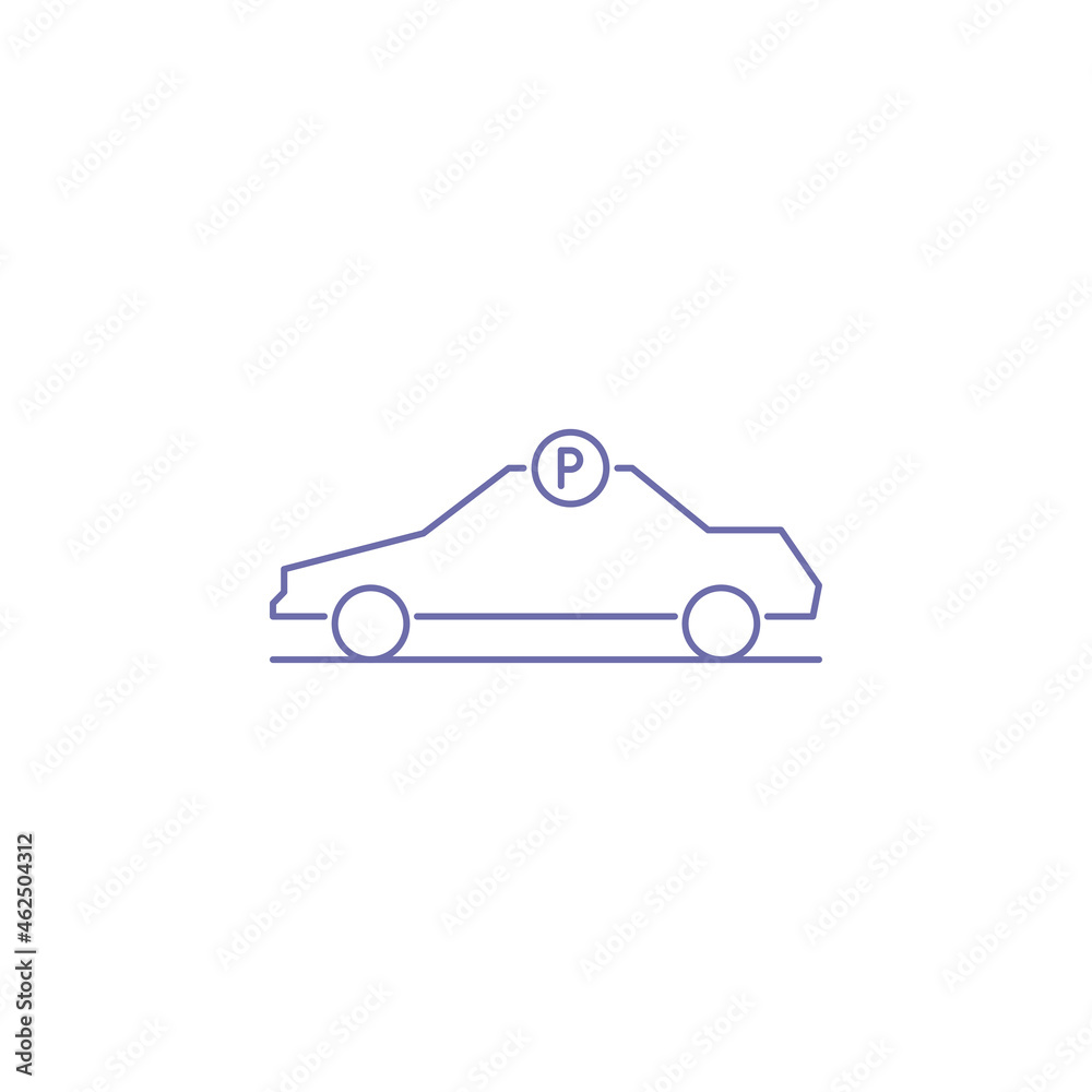 Poster creative car parking outline icon