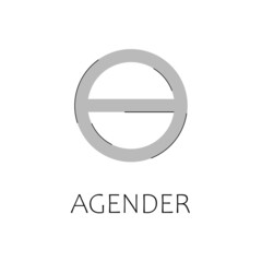Agender gender vector symbol. Genderless sign, icon of sexual orientation and gender identity.