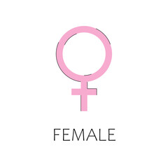 Female gender vector symbol. Icon of gender identity, woman sign.