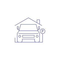 Car parking garage icon vector