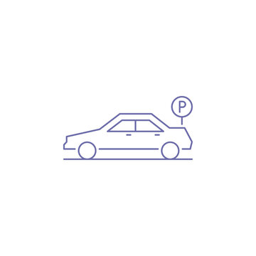 creative car parking outline icon