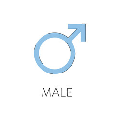 Male gender vector symbol. Icon of gender identity, men sign.