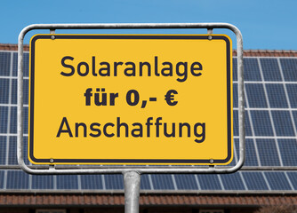Solaranlage, Anschaffung, Werbetafel