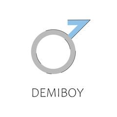 Demiboy vector symbol. Icon of gender identity, simple sign.