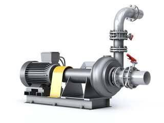 Electric water pump. 3D Render