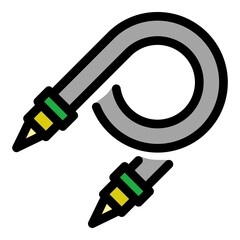 Air compressor pipe icon. Outline air compressor pipe vector icon color flat isolated