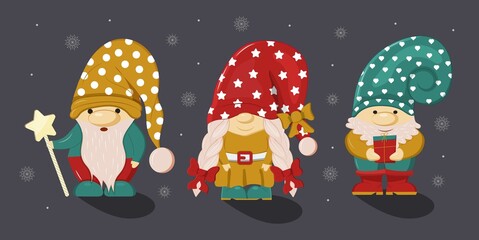 Christmas, Santa's fairy helper illustration. New year, Merry Christmas greeting, xmas card. G