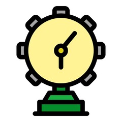 Air compressor gauge icon. Outline air compressor gauge vector icon color flat isolated