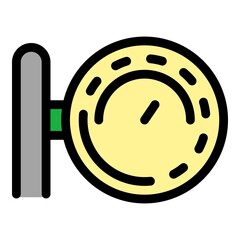 Compressor gauge icon. Outline compressor gauge vector icon color flat isolated