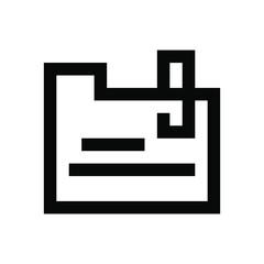 Document folder icon, pixel art. Draw a picture on a white background. Vector illustration.