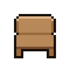 Wooden chair pixel art. Chair icon. Icon furniture.