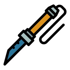 Closeup soldering icon. Outline closeup soldering vector icon color flat isolated