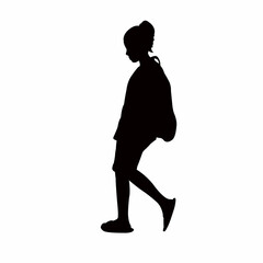 a student girl body silhouette vector