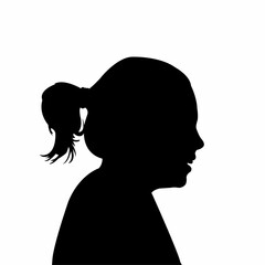 a girl head silhouette vector