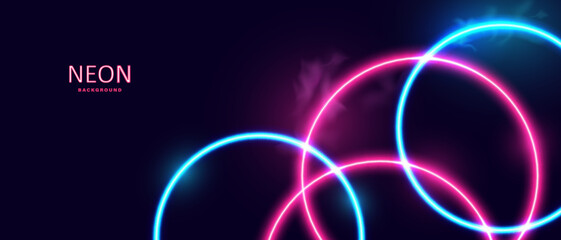 Abstract glowing neon lights background vector.   © kanpisut
