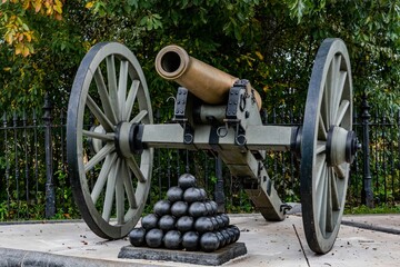 Cannon at the Copse of Trees, Gettysburg National Military Park, Pennsylvania, USA - obrazy, fototapety, plakaty