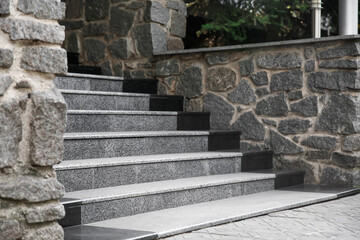 View of stone stairs outdoors