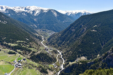 Fototapeta na wymiar Andorra - Ordino - Mirador Roc del Quer