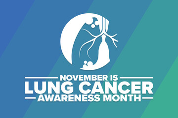 November is Lung Cancer Awareness Month. Holiday concept. Template for background, banner, card, poster with text inscription. Vector EPS10 illustration.